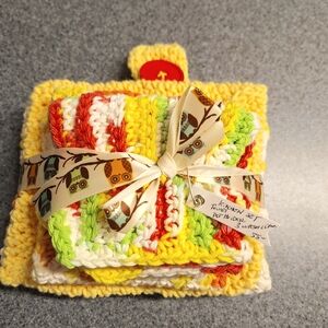 Crochet Kitchen Set "Candy Corn", NWT